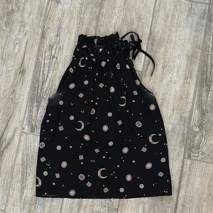 Ann Taylor XS Black Too with Tie Neck